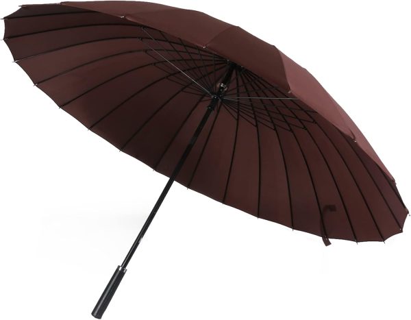 Umbrella for Rain Fashion Large Size 24 Ribs Long Handle Straight Anti-UV Sun Windproof Stick Umbrella
