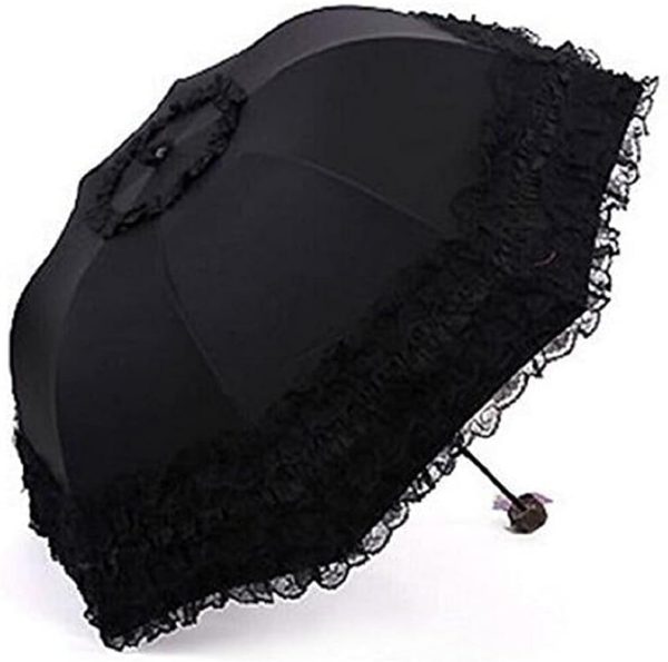 Travel Umbrella Folding UV Resistance Princess Lace Parasol Umbrella Sun Umbrella for Women Girls