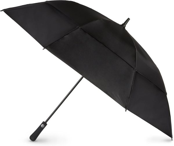 Automatic Open Extra Large Vented y Golf Stick Umbrella, Black