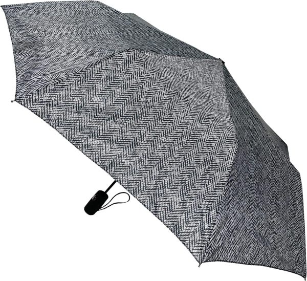 Mini Rain Umbrella, Automatic Folding Umbrella, Windproof, Lightweight and Packable for Travel, Full 42 Inch Arc